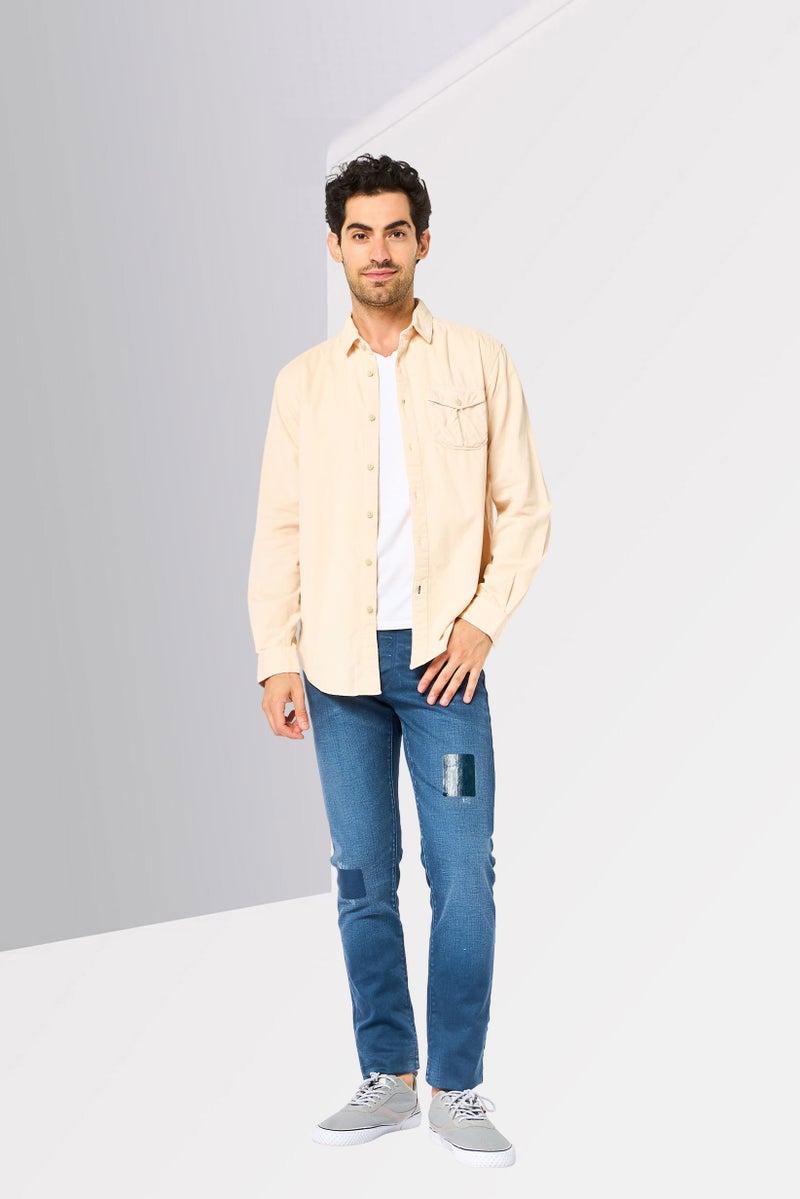 Napapijri Geographic By Napapijri Men Regular Fit Long Sleeve Casual Shirt, Beige - Image 2