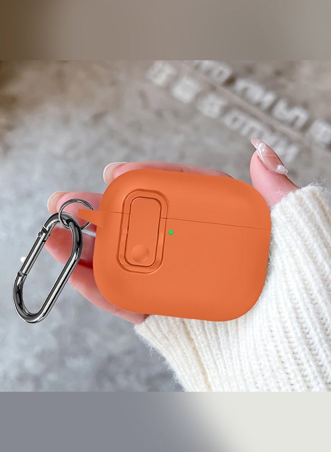 CATANES Leather Case for AirPods Pro 3 - with Secure Snap Lid and Keychain Loop - Orange - Image 5