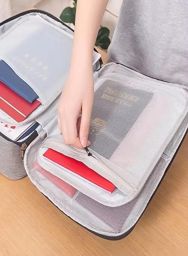 Ngel Document Storage Bag || Document Organizer Bag with Locking Zipper and Fixed Shoulder Strap || Portable Travel Bag for Passport, Document & Certificates (Multicolor) (Document Bag) - Image 3
