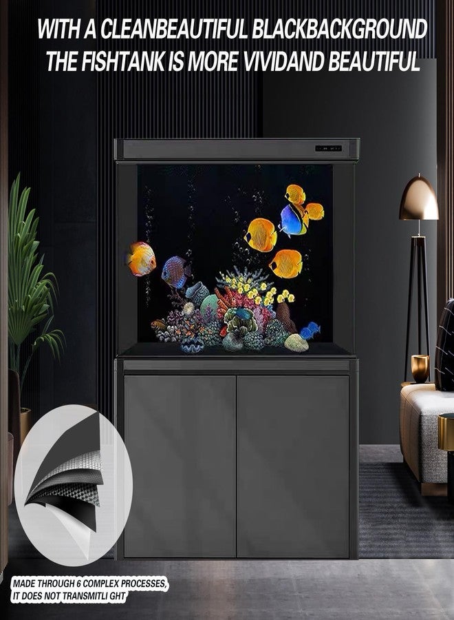 CICK SEED Fish Tank Aquarium Background - Black, Electrostatic Adhesion, Glue-Free, Easy Installation, Traceless Removal, Size 11.8 X 39 Inch - Image 2