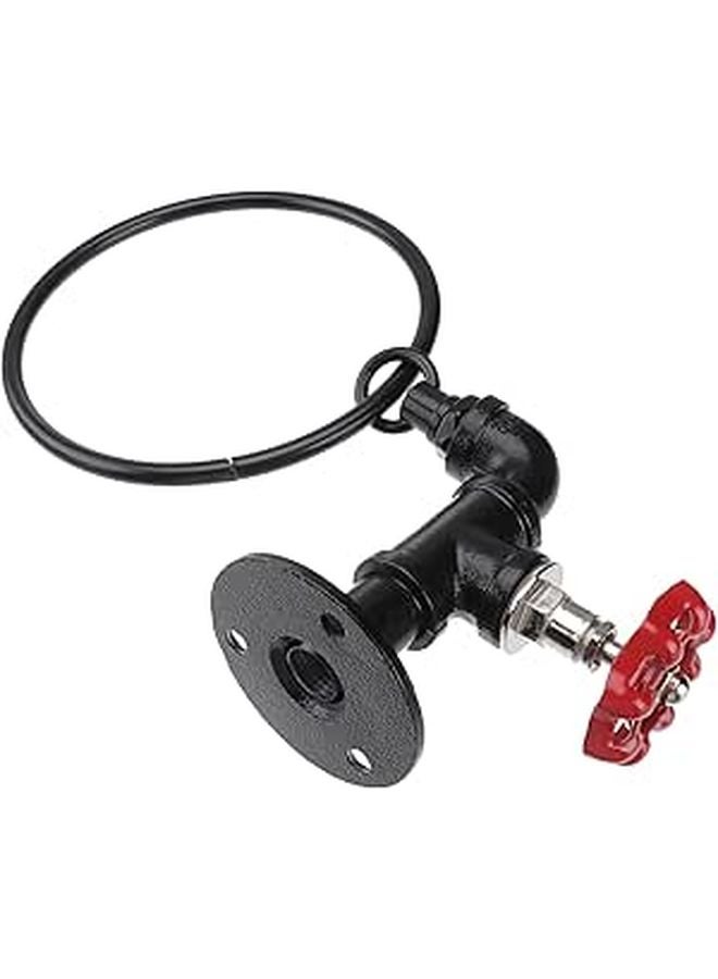 Black Iron Wall Mounted Towel Ring Holder Vintage Style For Bathroom Storage - Image 1