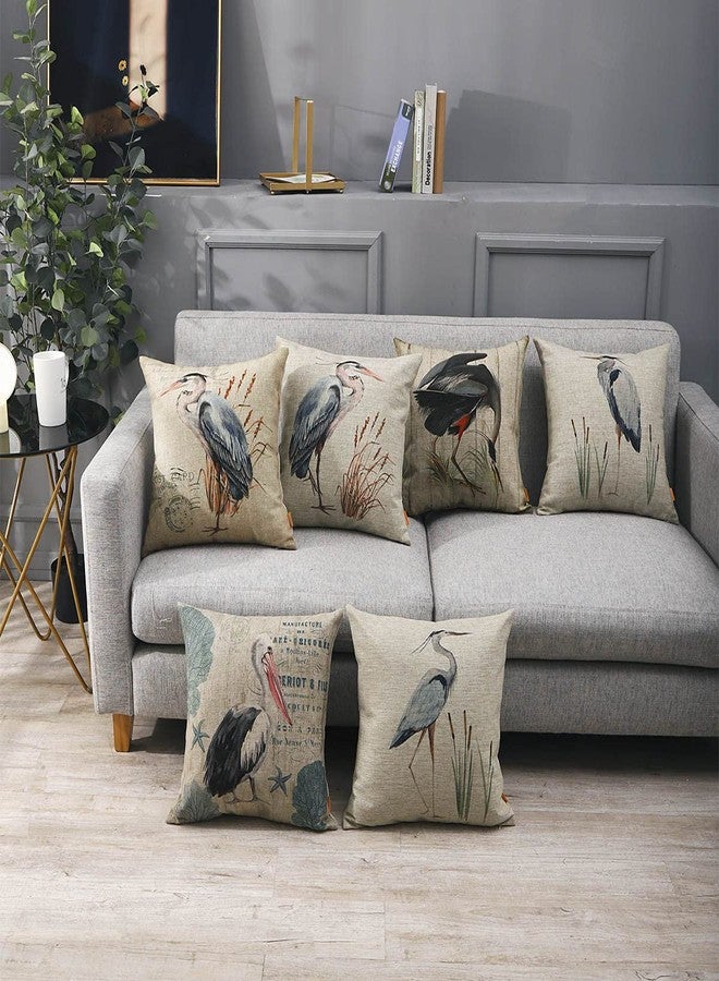 لينك ويل أغطية وسائد LINKWELL Pelican مقاس 18 × 18 بوصة، مزينة بنقشة طائر المزرعة الربيعي، وغطاء وسادة مزخرف، وغطاء وسادة أريكة CC1838 - Image 3