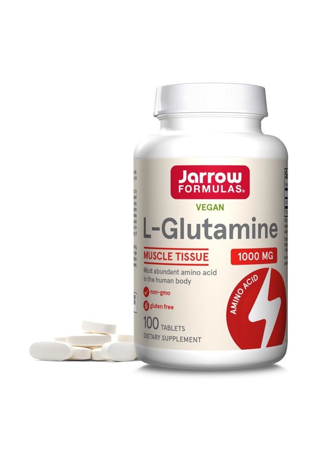 jarrow formulas L-جلوتامين 1000 ملغ، مكمل غذائي لنسج العضلات، حمض أميني متعدد الوظائف، دعم المناعة، 100 قرص سهل الذوبان، إمداد لمدة 50-100 يوم - Image 1