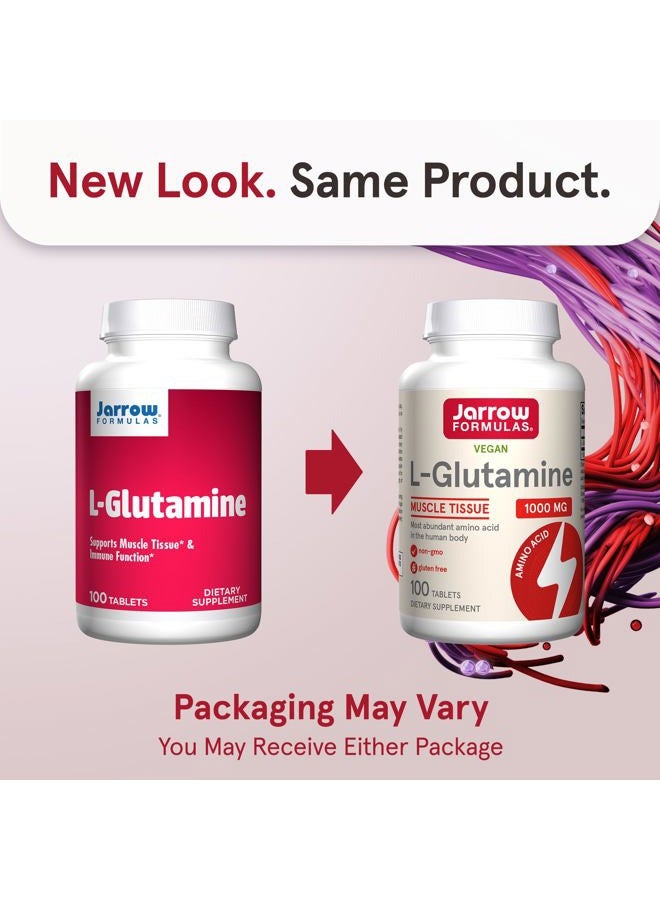 jarrow formulas L-جلوتامين 1000 ملغ، مكمل غذائي لنسج العضلات، حمض أميني متعدد الوظائف، دعم المناعة، 100 قرص سهل الذوبان، إمداد لمدة 50-100 يوم - Image 2