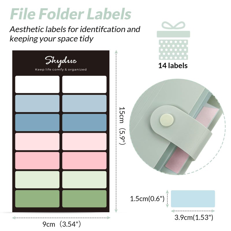 SKYDUE Expanding File Organizer with 8 Pockets, Accordion File Folders with Labels, Portable Document Paper Bill Receipt Organizer, Home College School Office Supplies, Letter Size,Light Green - Image 5