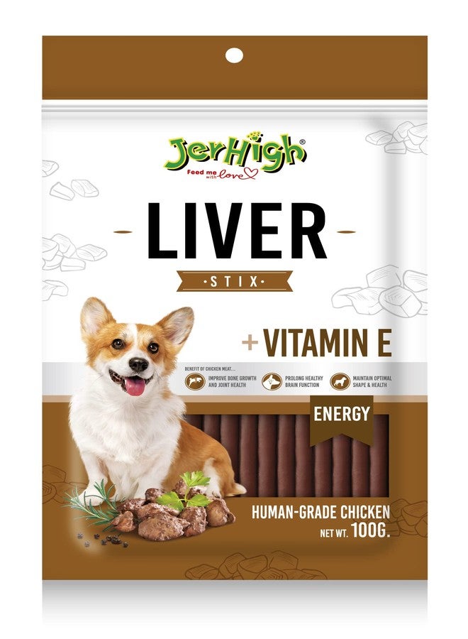 JerHigh by DogsNCats Human Grade High Protein Chicken, Fully Digestible Healthy Snack & Training Dog Treats - Free from by-Products & Gluten, Liver for All Life Stages , 100gm (3 X 100g) - Image 1