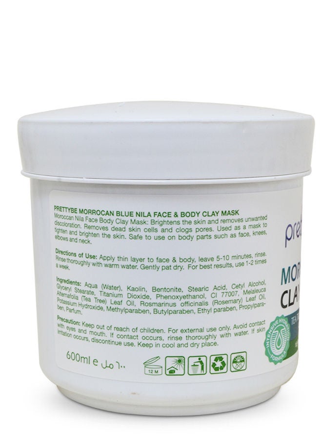 Pretty Be Moroccan Nila Clay Mask, Tea free & Rosemary Leaf Oil, Tighten and Brighten the Skin 600ml - Image 2