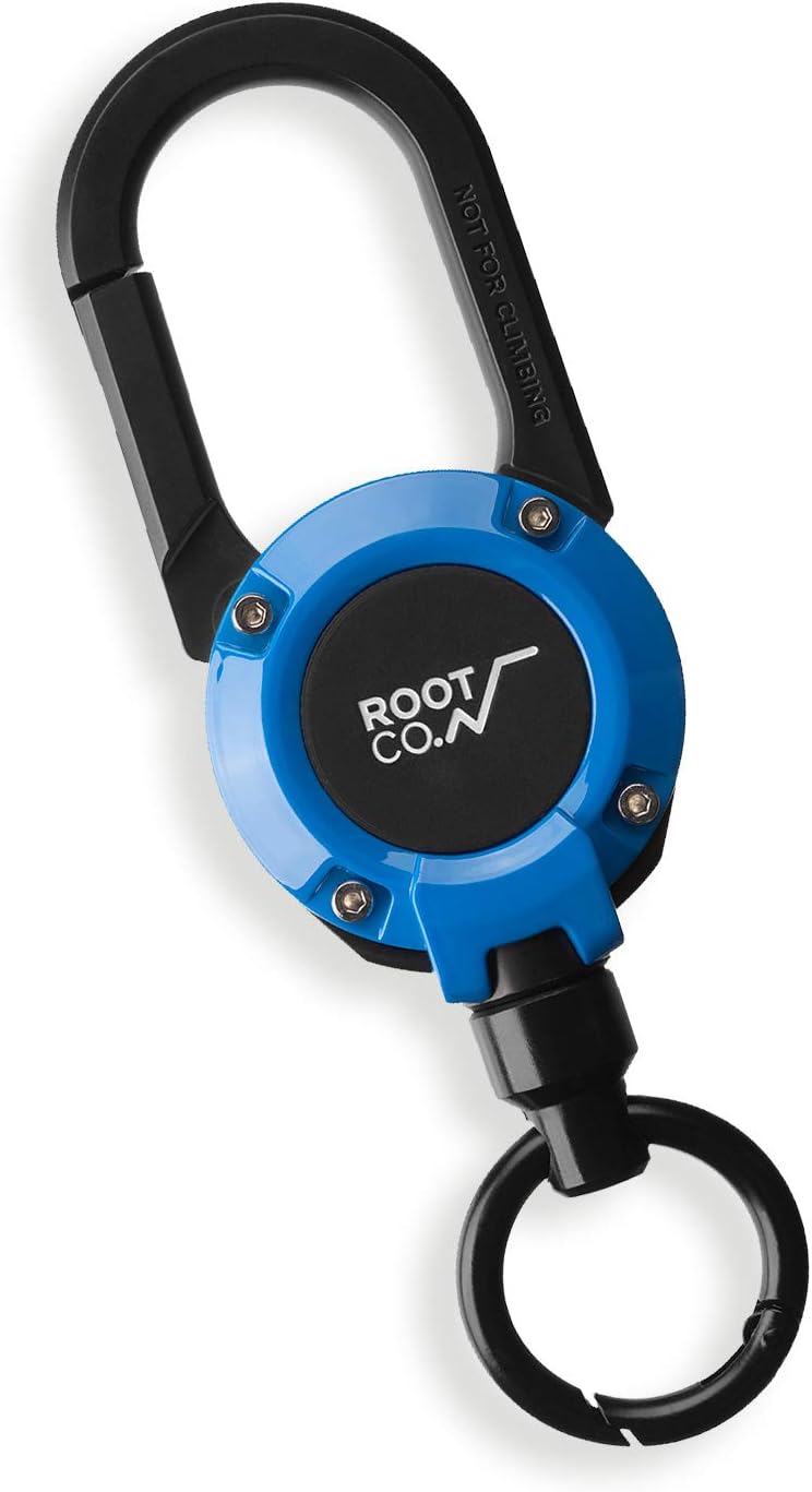 ROOT CO. GRAVITY MAGREEL, Retractable Badge/iPhone Case/Key Holder with Carabiner Clip | 33.4" / 85cm Reel Reel - Image 1