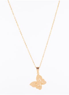 The Black Pearl Accessories Stainless Steel Necklace Gold with Butterfly Pendant  - Image 2
