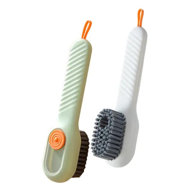 Joejoe Joejoe Multifunctional Scrubbing Brush with Soap Dispenser Shoe Cloth Cleaning Brush Grey Nylon Bristles Silicone Handle Includes Cleaning Solution Bottle Storage Caddy 