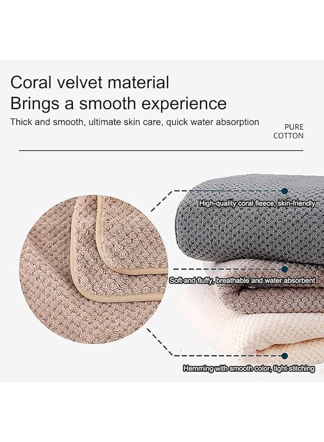 The Bros Coral Velvet Bath Towel 90 * 170 Beach Towel for Adults Ultra Soft Highly Absorbent Bath Towel, Lightweight and Quick Drying Towels for Body, Sport, Yoga, SPA, Fitness((Grey) - Image 2