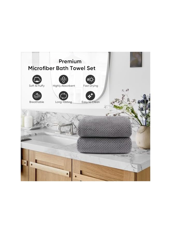 The Bros Coral Velvet Bath Towel 90 * 170 Beach Towel for Adults Ultra Soft Highly Absorbent Bath Towel, Lightweight and Quick Drying Towels for Body, Sport, Yoga, SPA, Fitness((Grey) - Image 3