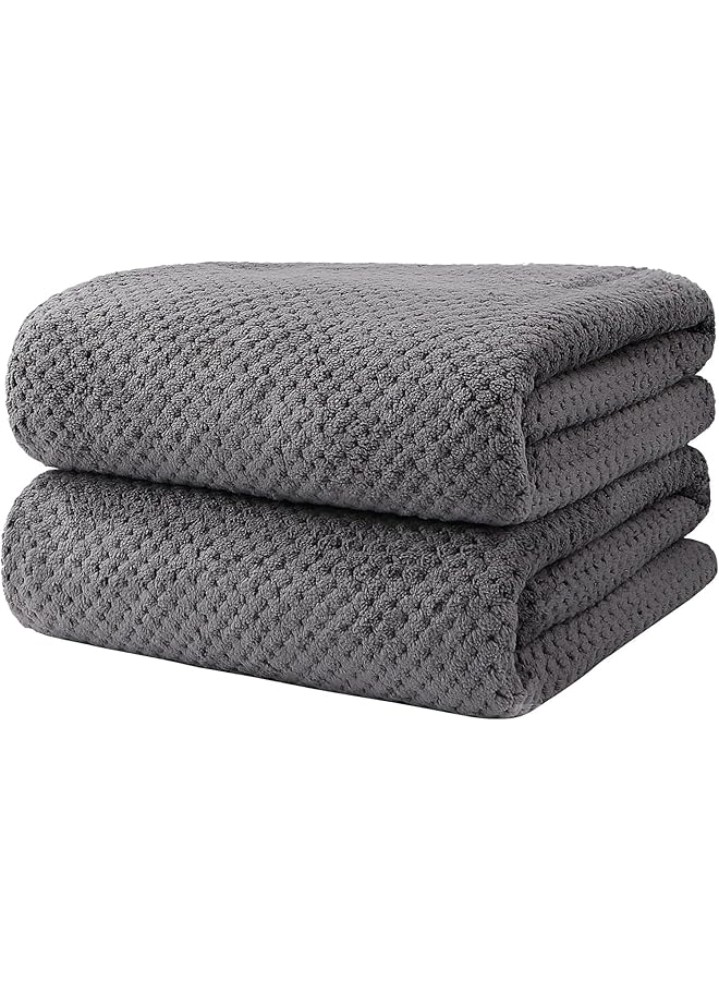 The Bros Coral Velvet Bath Towel 90 * 170 Beach Towel for Adults Ultra Soft Highly Absorbent Bath Towel, Lightweight and Quick Drying Towels for Body, Sport, Yoga, SPA, Fitness((Grey) - Image 1