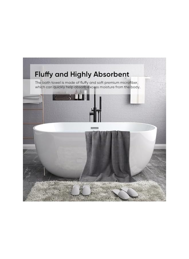 The Bros Coral Velvet Bath Towel 90 * 170 Beach Towel for Adults Ultra Soft Highly Absorbent Bath Towel, Lightweight and Quick Drying Towels for Body, Sport, Yoga, SPA, Fitness((Grey) - Image 4