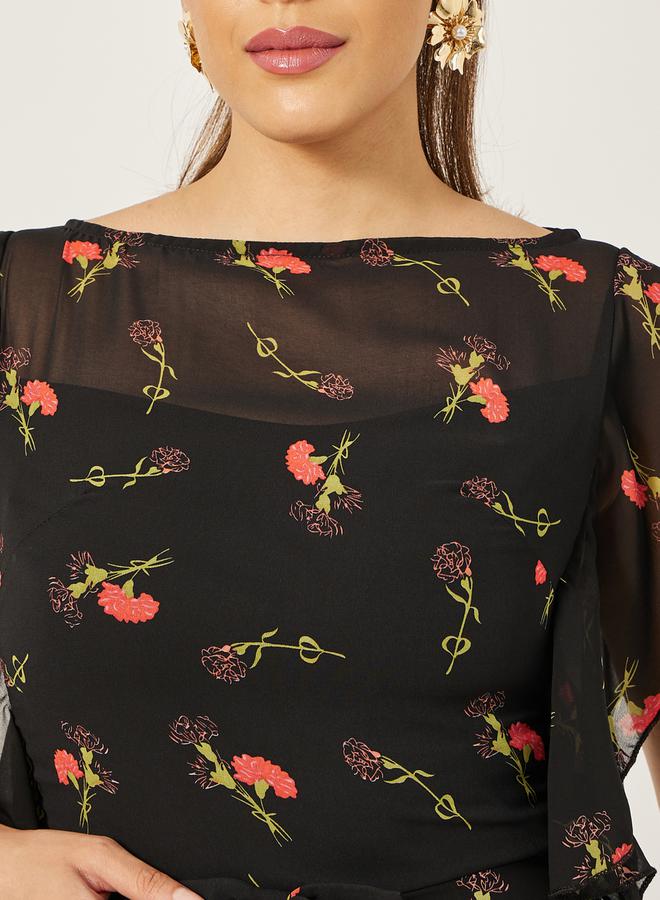 Styli Floral Ruffle Maxi Dress  - Image 4