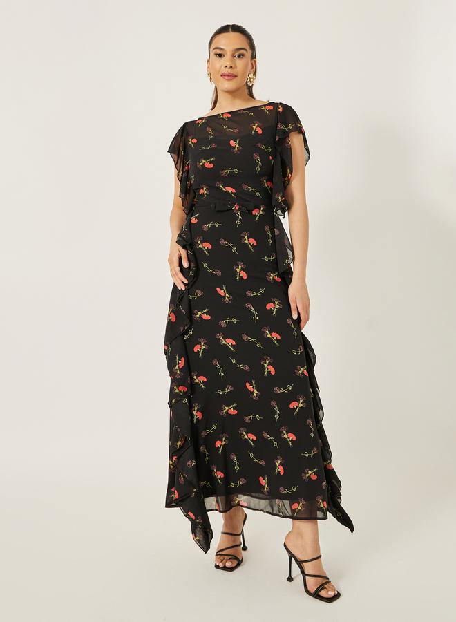 Styli Floral Ruffle Maxi Dress  - Image 2