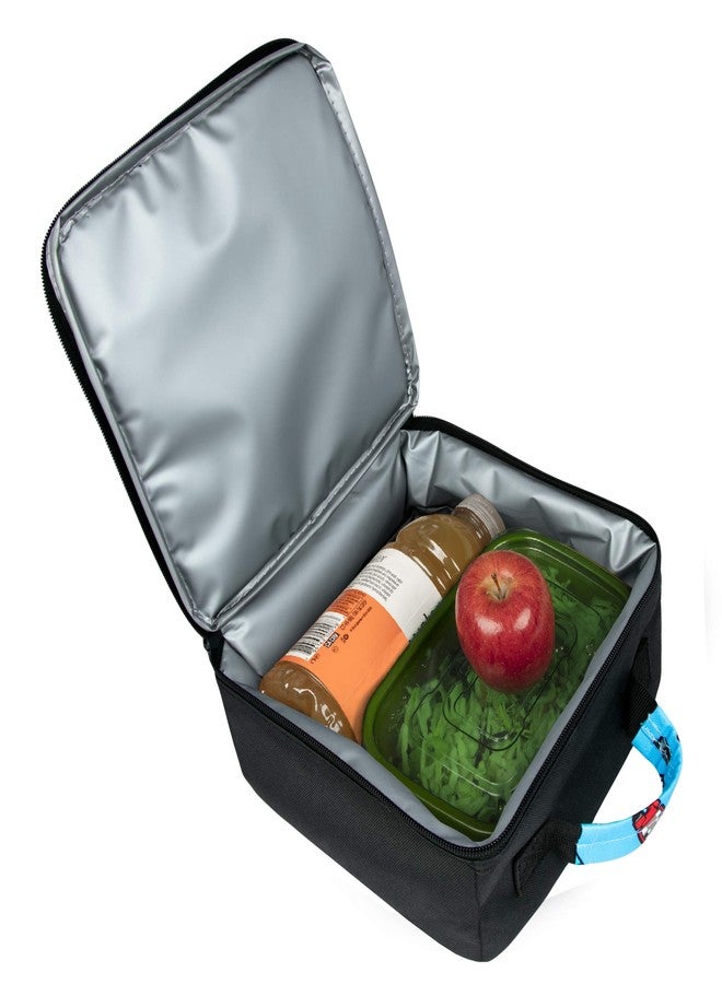 جينكس علبة غداء مدرسية للأطفال من جينكس، بتصميم شخصيات ماينكرافت بوبل موبس، معزولة حرارياً، لون أزرق، مقاس 8.5 × 4 بوصة - Image 2