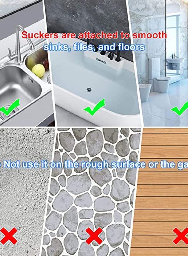 Drain Hair Catcher 2 Packs, Shower/ Bathtub Cover, Silicone for Shower, Square Stopper Tub, Kitchen, Bathroom Gray/ White - Image 4