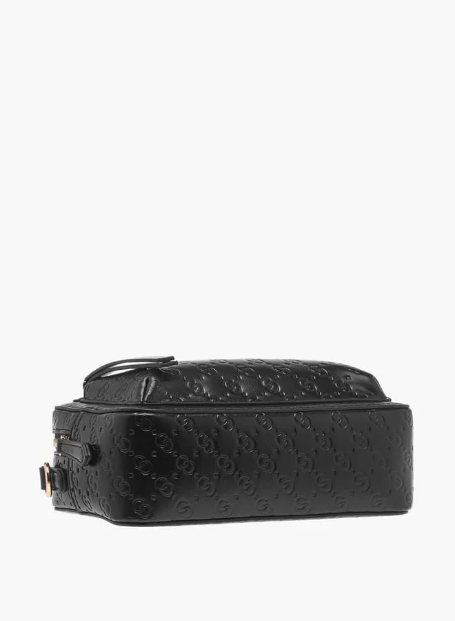 Celeste Women Monogram Embossed Crossbody Bag with Detachable Strap