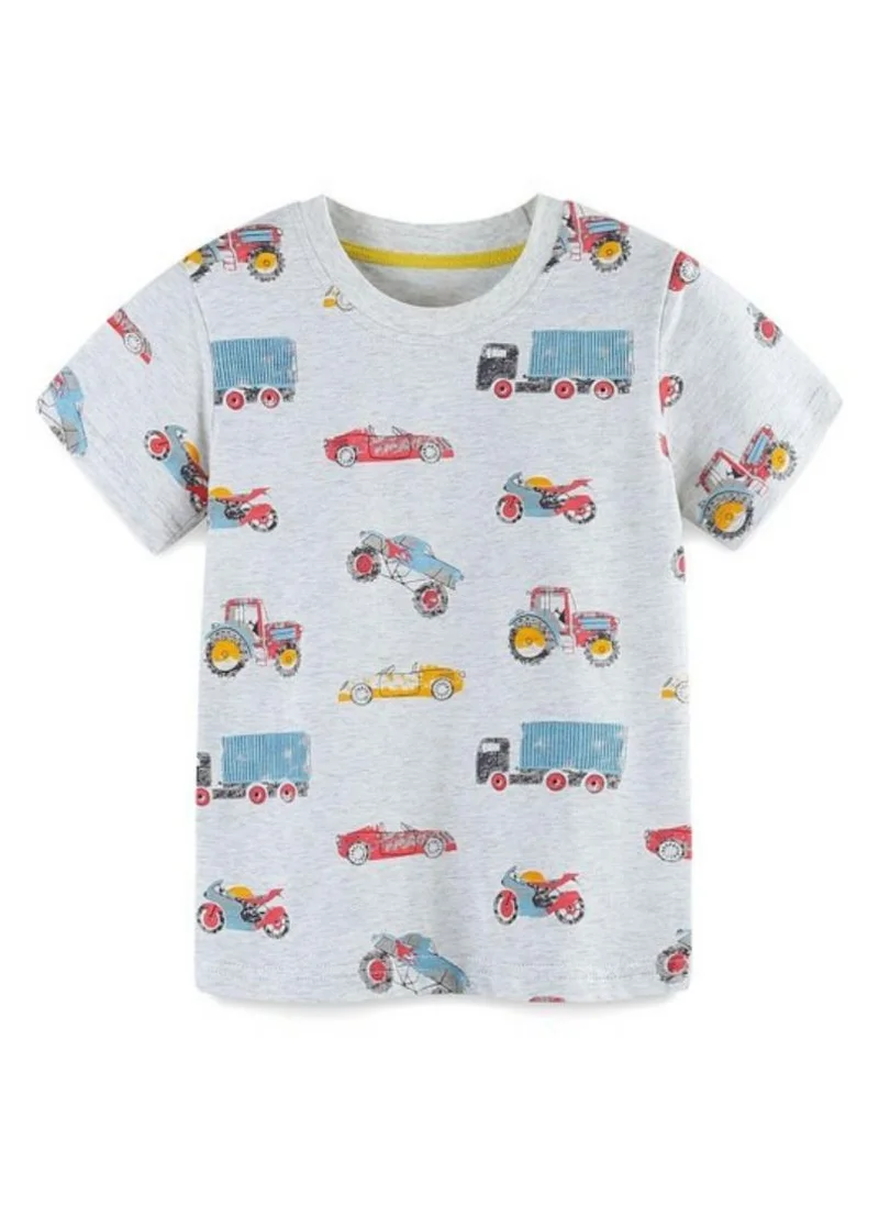 YUNIQEE White Conversational Printed Round Neck Cotton T-shirt