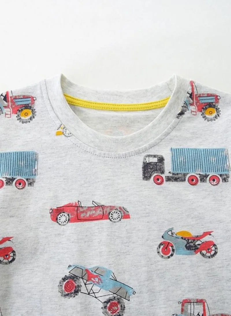 YUNIQEE White Conversational Printed Round Neck Cotton T-shirt