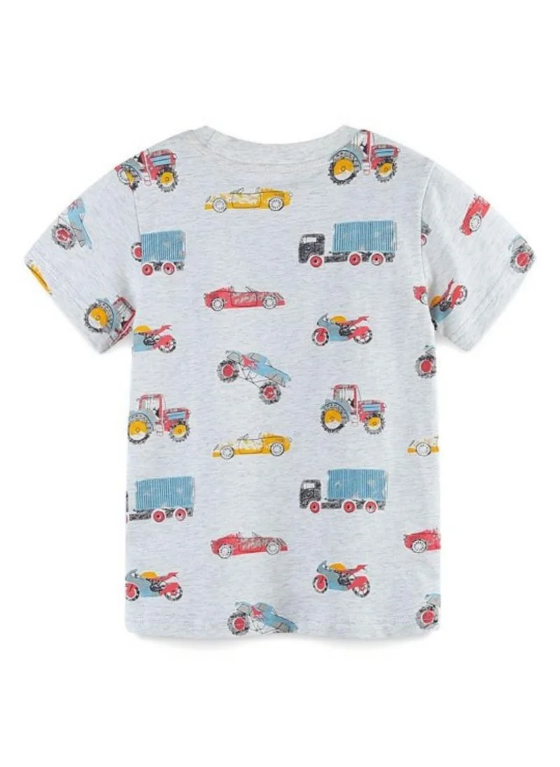 YUNIQEE White Conversational Printed Round Neck Cotton T-shirt