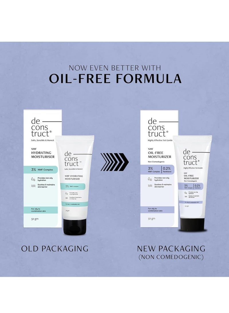 Deconstruct Oil-Free Moisturizer For Oily Skin | 3% NMF Complex + 0.2% Panthenol | Lightweight Gel Moisturizer | For Oily to Combination Skin | 50gm - Image 2