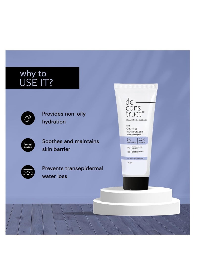 Deconstruct Oil-Free Moisturizer For Oily Skin | 3% NMF Complex + 0.2% Panthenol | Lightweight Gel Moisturizer | For Oily to Combination Skin | 50gm - Image 4