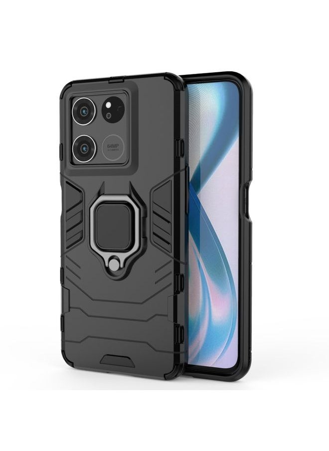 HuHa - Case Cover For For OnePlus Ace Racing Magnetic Ring Holder PC + TPU Phone Case(Black) - Image 1