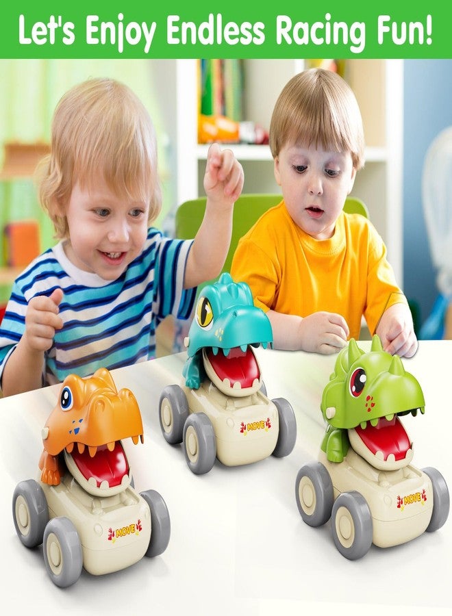 MOONTOY لعبة سيارات الديناصورات من مونتوي للأطفال، 3 قطع، اضغط وانطلق، مناسبة للأطفال من عمر سنة إلى 3 سنوات، سيارات ألعاب للأطفال، هدايا تعليمية مبكرة للأطفال الرضع من عمر 12 إلى 18 شهرًا - Image 5