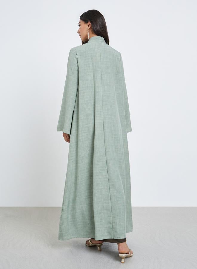 Amirah Green Open Front Abaya - Image 4