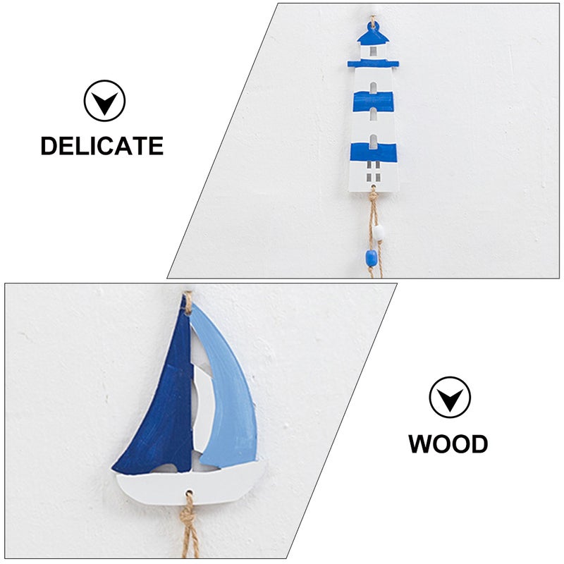 3Pcs Mediterranean Style Wall Decor Marine Wall Pendant Home Hanging Adorn - Image 2