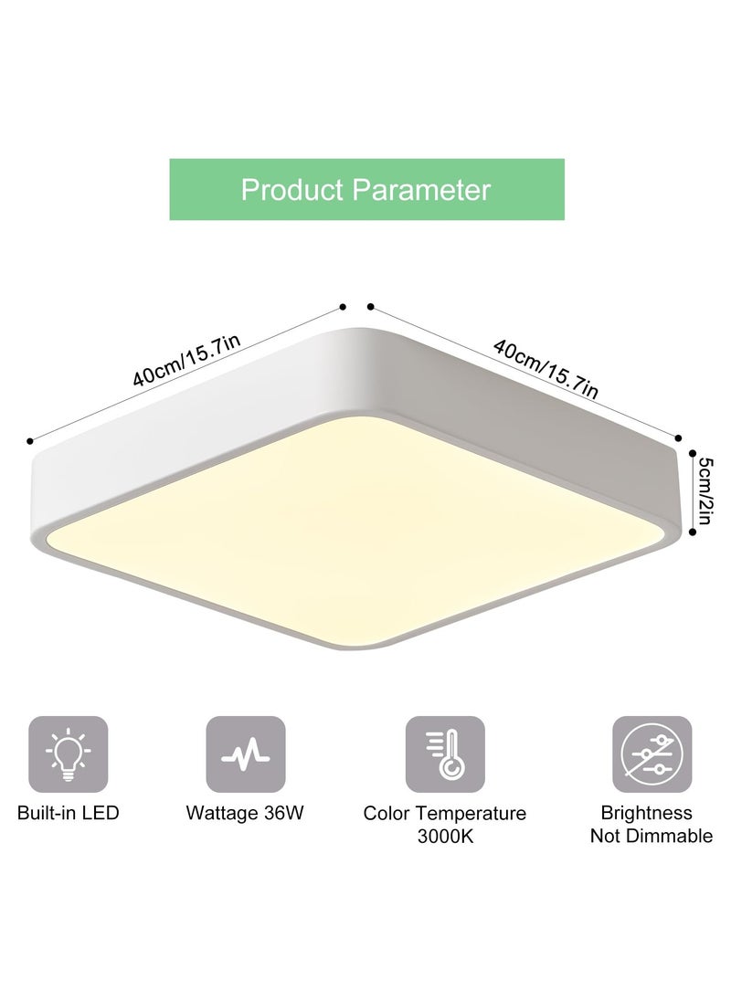 Ganeed 15.7Inch 36W Square LED Ceiling Light Fixtures Flush Mount, 3000K Warm White LED Ceiling Lamp, Slim Flat Panel Surface Mount Modern Ceiling Lighting for Bedroom Kitchen Stairways  - Image 3