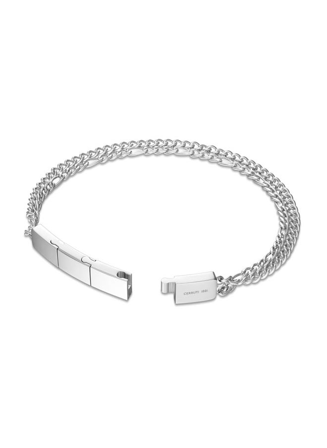 CERRUTI 1881 - Guido Stainless Steel Double Chain Bracelet for Men - Image 1