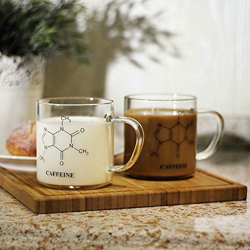 LUXU Glass Coffee Tea Mugs Set of 2,Clear Coffee Cups for Hot or Cold Beverages,Large Wide Mouth Drinking Glasses,Great for Mocha,Latte,Milk,Cappuccino,Water and Juice -14 oz - Image 3