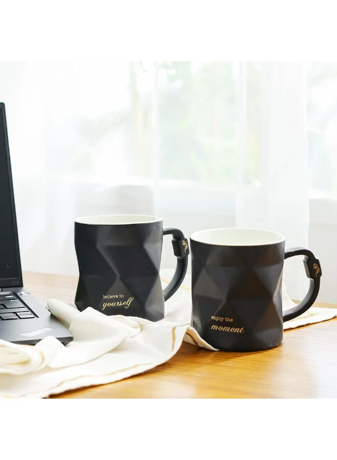 DANUBE HOME Danube Home Danube Essential 2-Piece New Bone China Mug Set Elegant And Durable Perfect For Tea Coffee Or Hot Beverages Stylish And Comfortable Design For Home Or Office Use 8.7X8.7X10Cm 390Ml