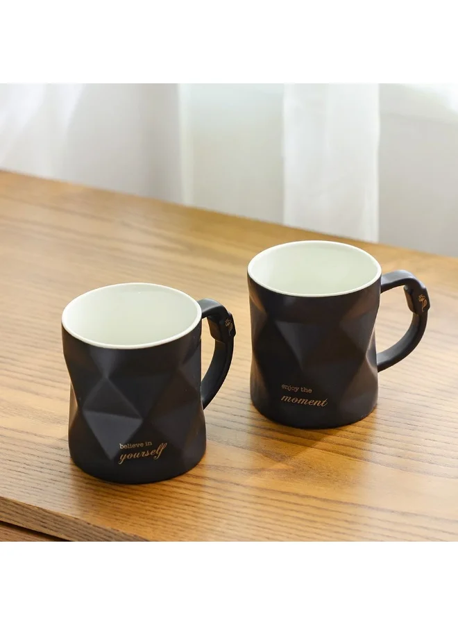 DANUBE HOME Danube Home Danube Essential 2-Piece New Bone China Mug Set Elegant And Durable Perfect For Tea Coffee Or Hot Beverages Stylish And Comfortable Design For Home Or Office Use 8.7X8.7X10Cm 390Ml