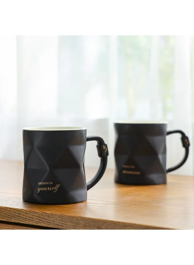 DANUBE HOME Danube Home Danube Essential 2-Piece New Bone China Mug Set Elegant And Durable Perfect For Tea Coffee Or Hot Beverages Stylish And Comfortable Design For Home Or Office Use 8.7X8.7X10Cm 390Ml