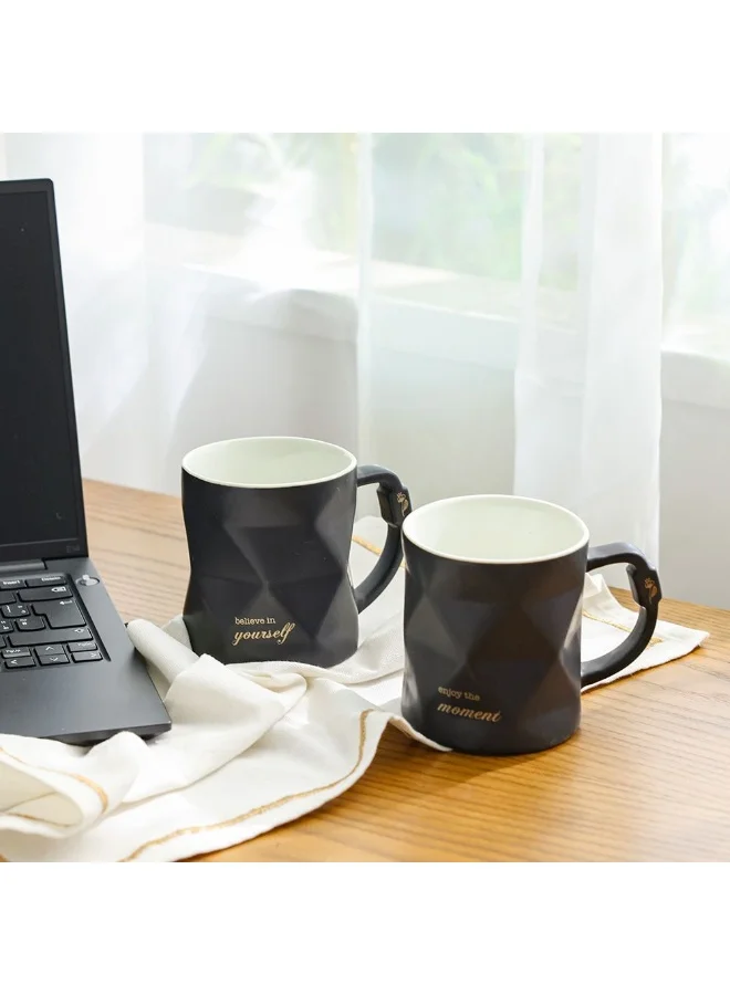 DANUBE HOME Danube Home Danube Essential 2-Piece New Bone China Mug Set Elegant And Durable Perfect For Tea Coffee Or Hot Beverages Stylish And Comfortable Design For Home Or Office Use 8.7X8.7X10Cm 390Ml