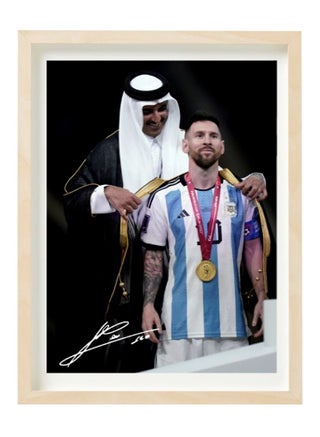 Lionel Messi Argentina Arabic Bisht Champion Poster with Frame 30x40cm - pzsku/Z153002F28310F4A28D6BZ/45/_/1671990033/7bc032bb-8c6a-4a92-b24c-5a700f88ad50