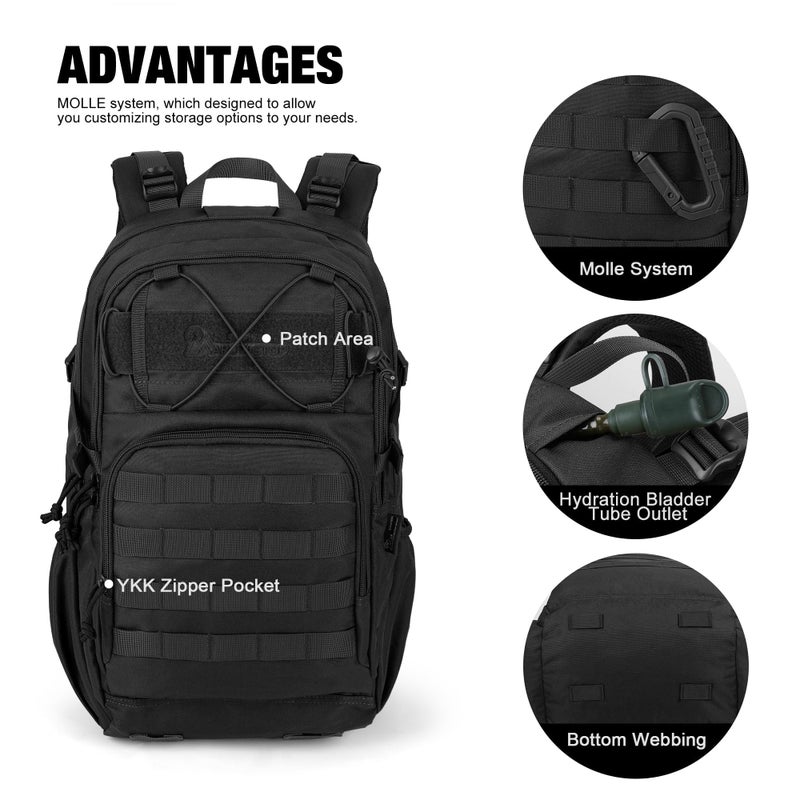 Mardingtop Military Tactical Backpack for Men 28L Molle Rucksack Army Backpack EDC Daypack for Hiking,Travel,Camping, Hunting - Image 3
