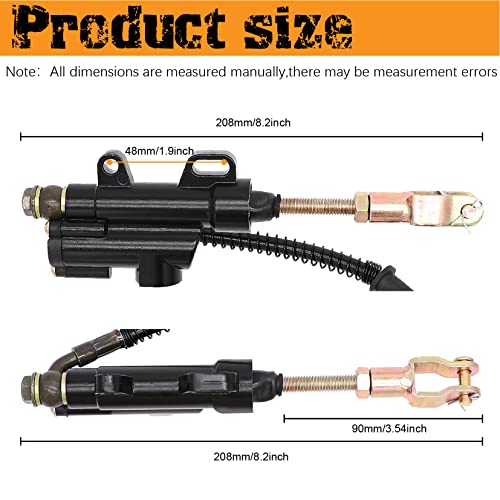 Ingoulut Rear Brake Master Cylinder Caliper Assembly for 50cc 70cc 90cc 110cc 125cc Chinese ATV Quad Replacement for Taotao Boulder B1 Coolster 3050HD - Image 4