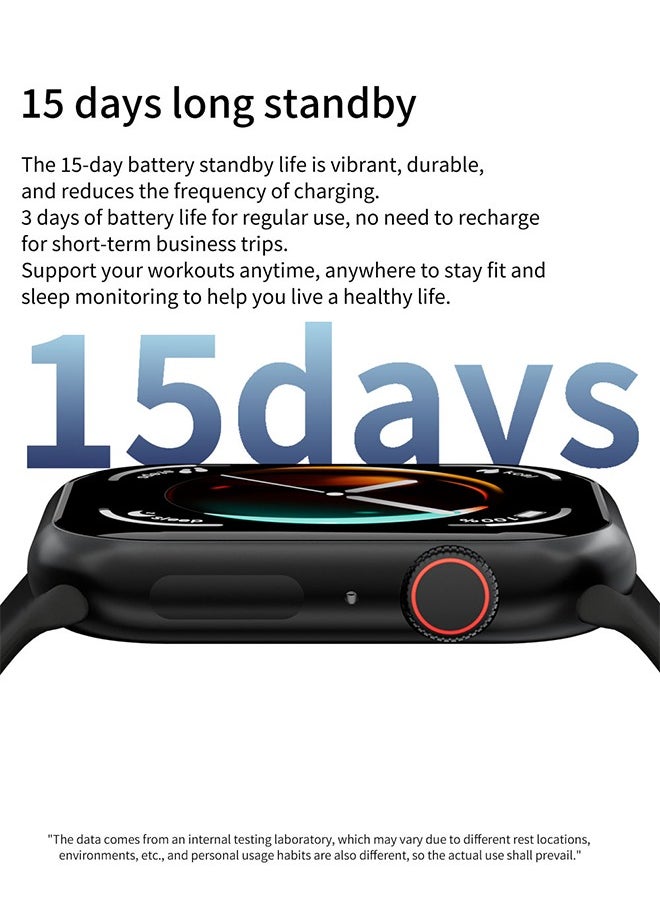 2.01" COB Smartwatch with Bluetooth Calling, Wireless Charging, Health Monitoring, Music Control, and 15-Day Battery Life – Slim Design for Men and Women