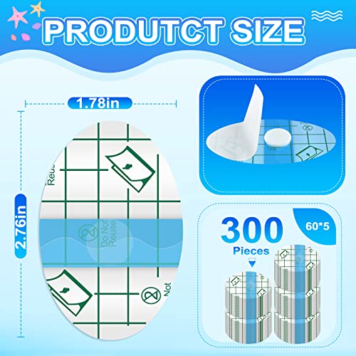Teling 300 Pcs Disposable Baby Ear Covers for Swimming Waterproof Baby Shower Ear Covers for Bath Protector Newborn Stickers Cotton Ball Bath for Kids Swimming Surfing Snorkeling Water Sport(Blue) - Image 2
