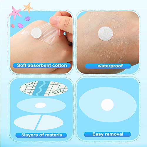 Teling 300 Pcs Disposable Baby Ear Covers for Swimming Waterproof Baby Shower Ear Covers for Bath Protector Newborn Stickers Cotton Ball Bath for Kids Swimming Surfing Snorkeling Water Sport(Blue) - Image 3
