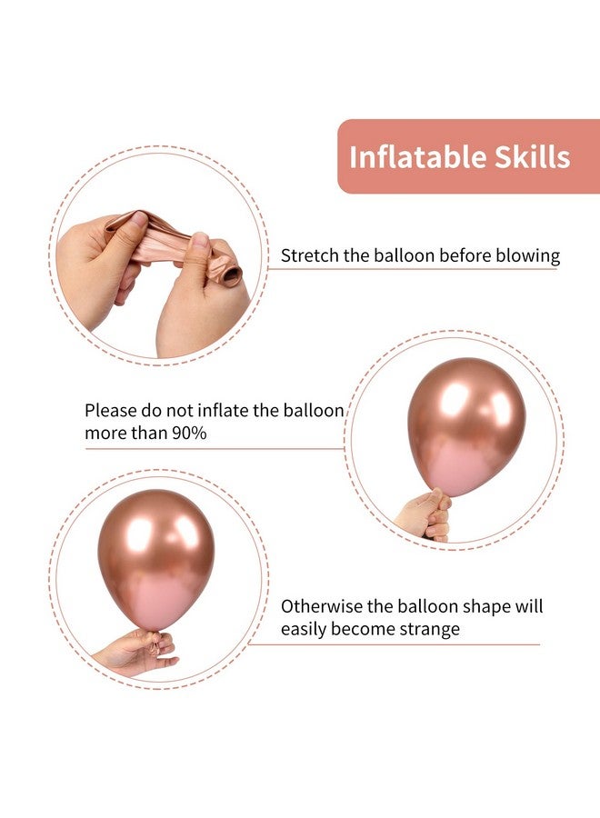 RUBFAC 129pcs Rose Gold Balloons Different Sizes 18 12 10 5 Inches, Latex Balloon Garland Arch Kit for Birthday Party Valentine's Day Baby Shower Graduation Wedding Holiday Decoration - Image 3