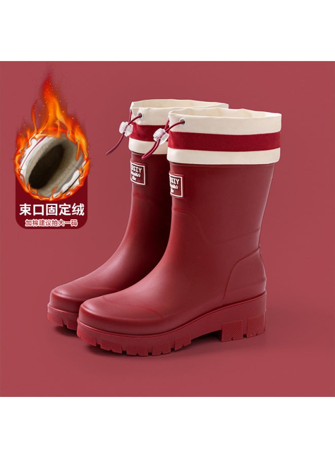 New Products Fashionable Mid-calf Women's Rain Boots, Outdoor Non-slip Waterproof Soft-soled Water Rubber Shoes, Dropshipping Available