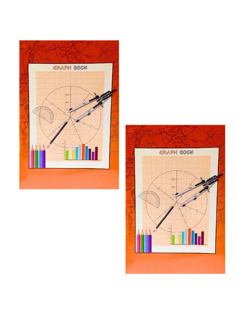 Sadaf Graph Paper Pad, A4, Squared Grid Paper book for Mathematics, Science, Engineers, Drawing, School Supplies, 50 Sheets (Pack of 2) - Image 1