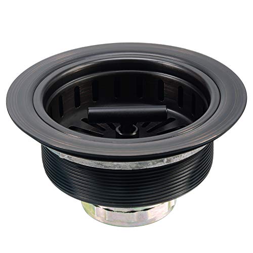 KONE 312 Inch Bronze Kitchen Sink Drain Assembly Kit  Oil Rubbed Bronze Stainless Steel with Strainer BasketDrain Stopper