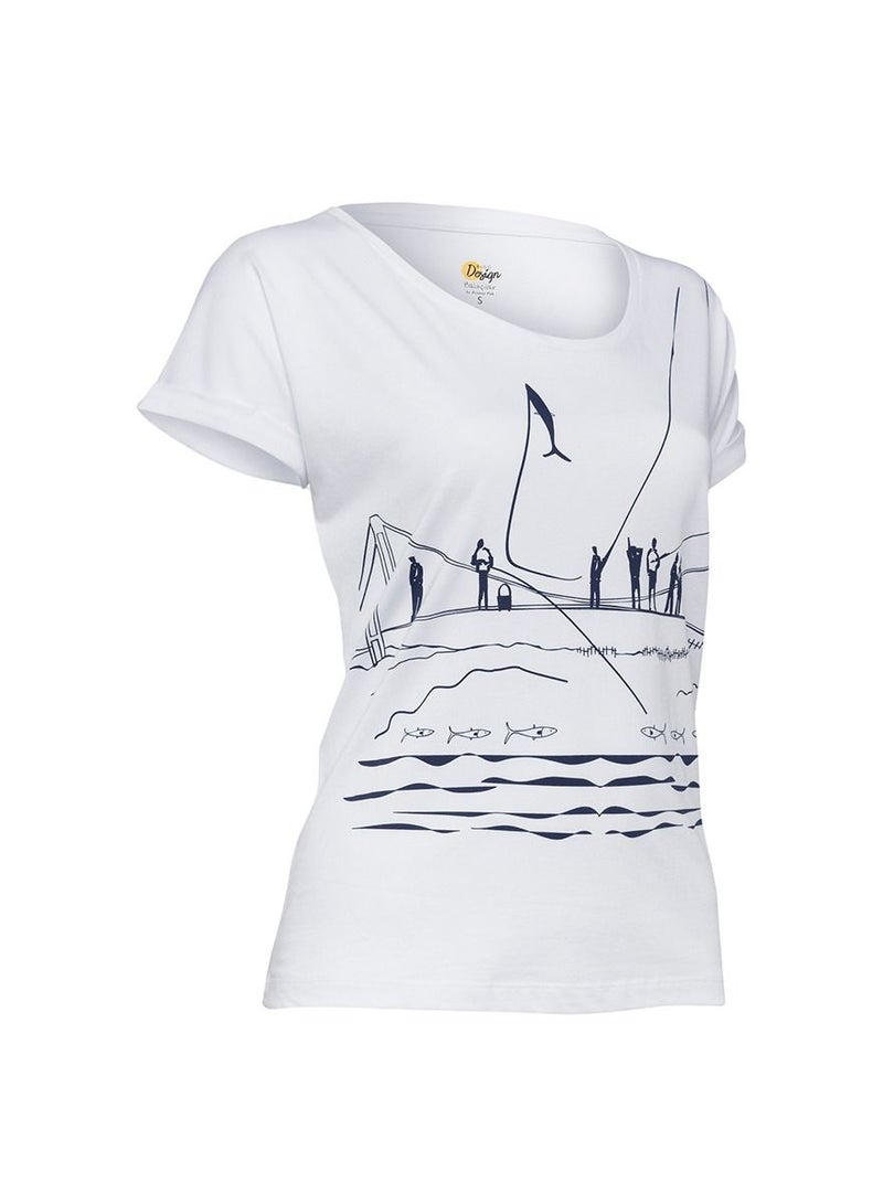 بيج ديزاين تي شيرت نسائي بياقة دائرية مزين بطبعة اسطنبول - Image 2